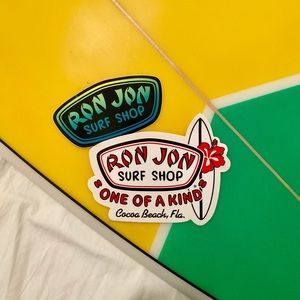 2 Ron Jon surf shop stickers